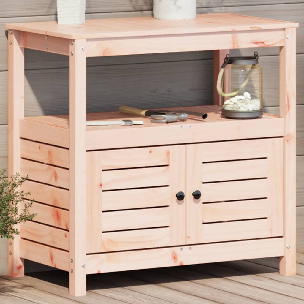 Plant table with shelves 82.5x45x81 cm solid douglas fir - natural douglas fir, 1 - number 1.