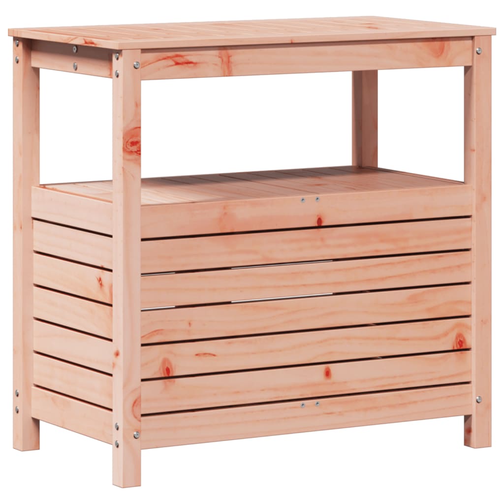 Plant table with shelves 82.5x45x81 cm solid douglas fir - natural douglas fir, 1 - number 7.
