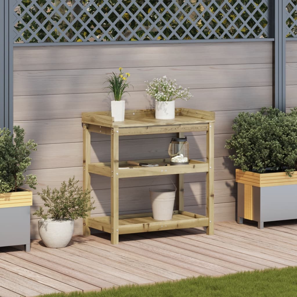 Plant table with shelves 82.5x45x86.5 cm impregnated pine - number 3.