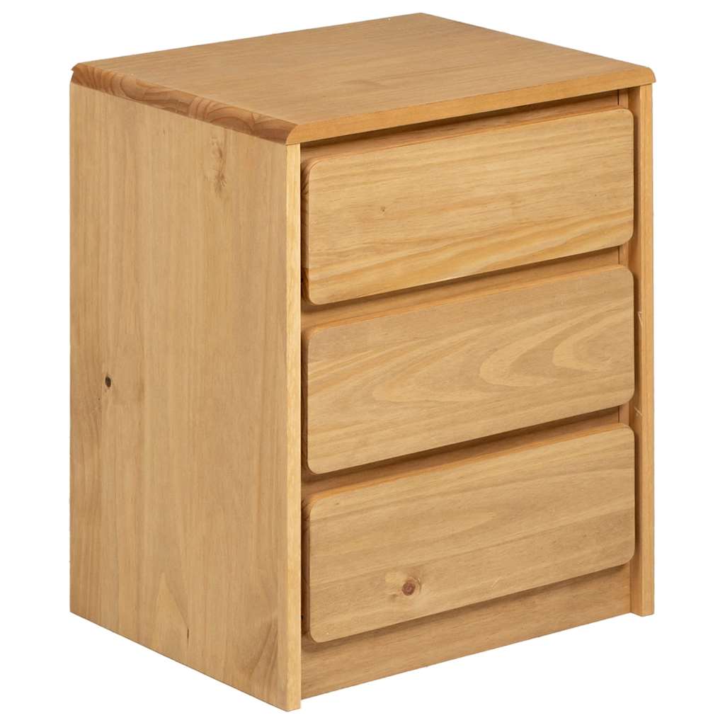 Sengebord sauda 44x35x56 cm massivt fyrretræ egetræsfarvet - number 2.