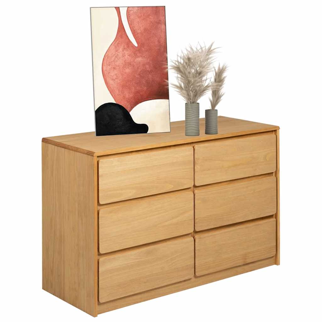 Kommode sauda 111x43x73,5 cm massivt fyrretræ egetræsfarve - number 3.