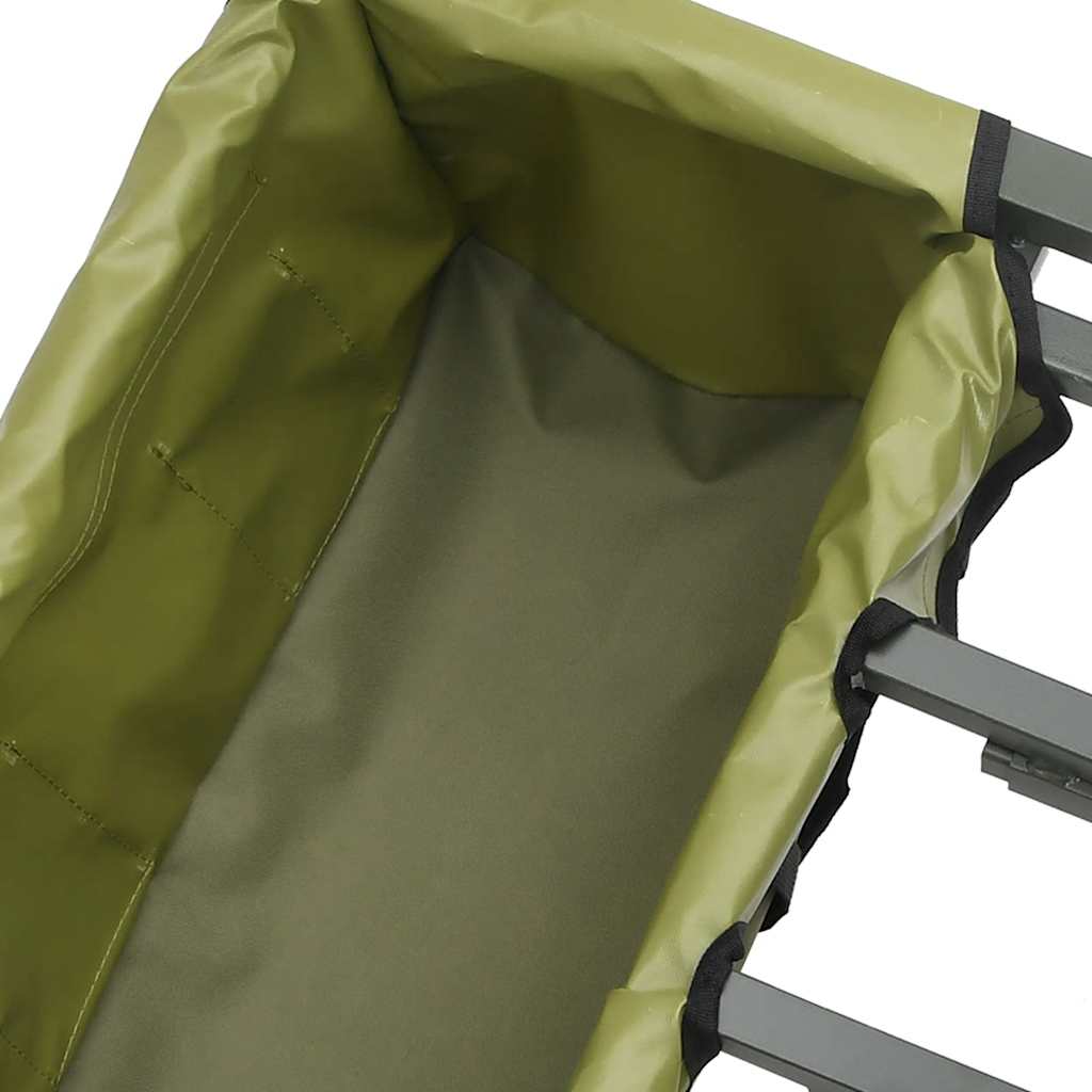 Fiskevogn med 2 hjul pulverlakeret stål grøn - number 9.