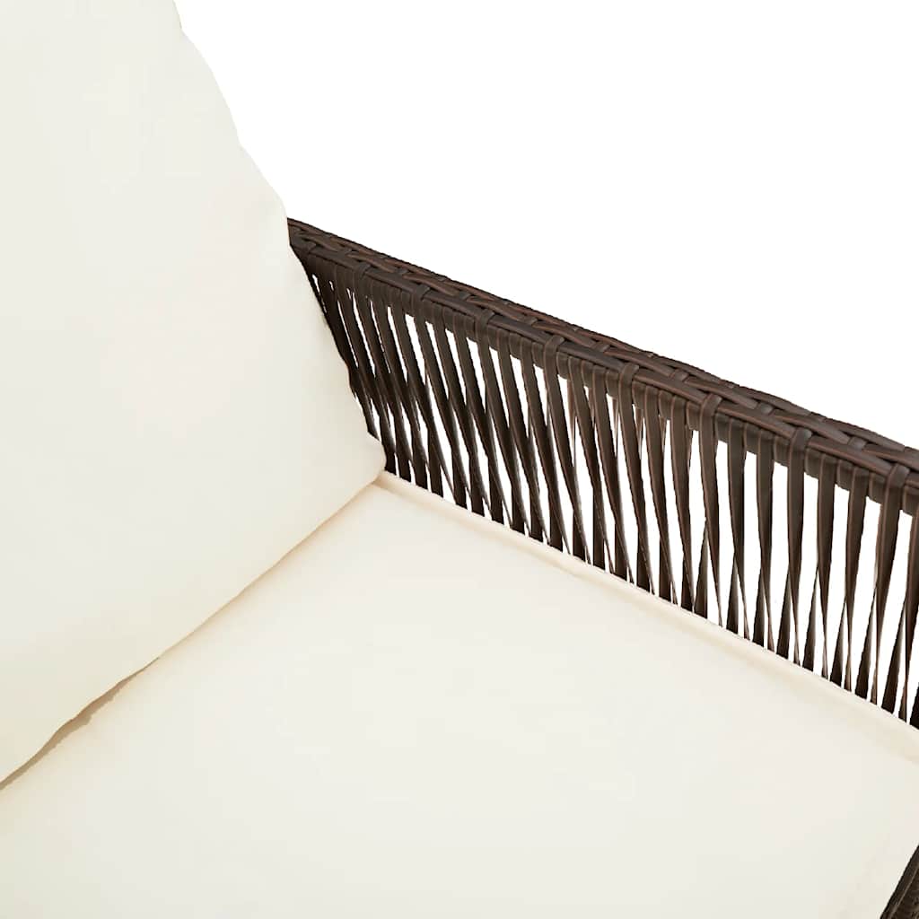 Outdoor bar stools with cushions 2 pcs. polyrattan - brown, 1, with pillow - number 9.