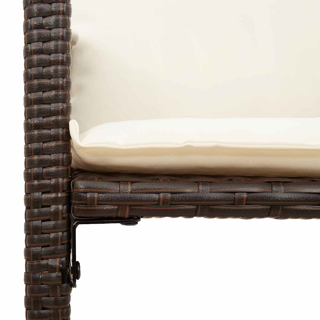 Outdoor bar stools with cushions 2 pcs. polyrattan - brown, 1, with pillow - number 8.