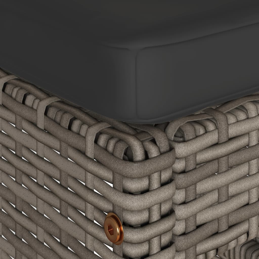 Vrtni barski stolci s jastucima, set od 4 kom., poliratan - sivi - number 7.