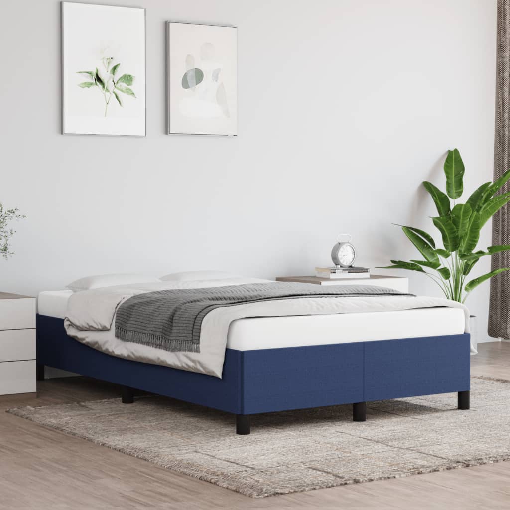 Cadre de lit sans matelas en tissu - bleu, 120 x 190 cm, 35 cm - number 1.