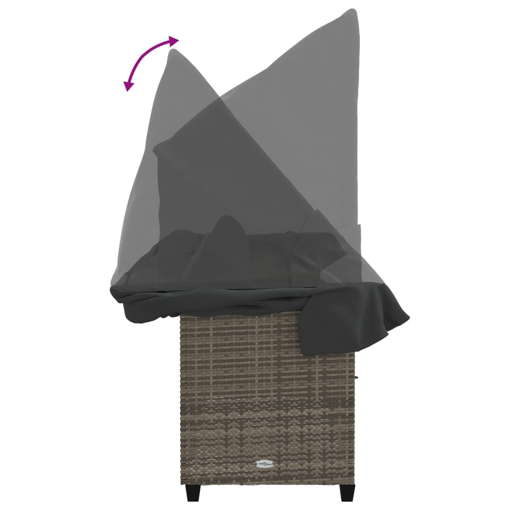 Kauč i jastuci poliratan - sivi, 1, s baldahinom - number 8.