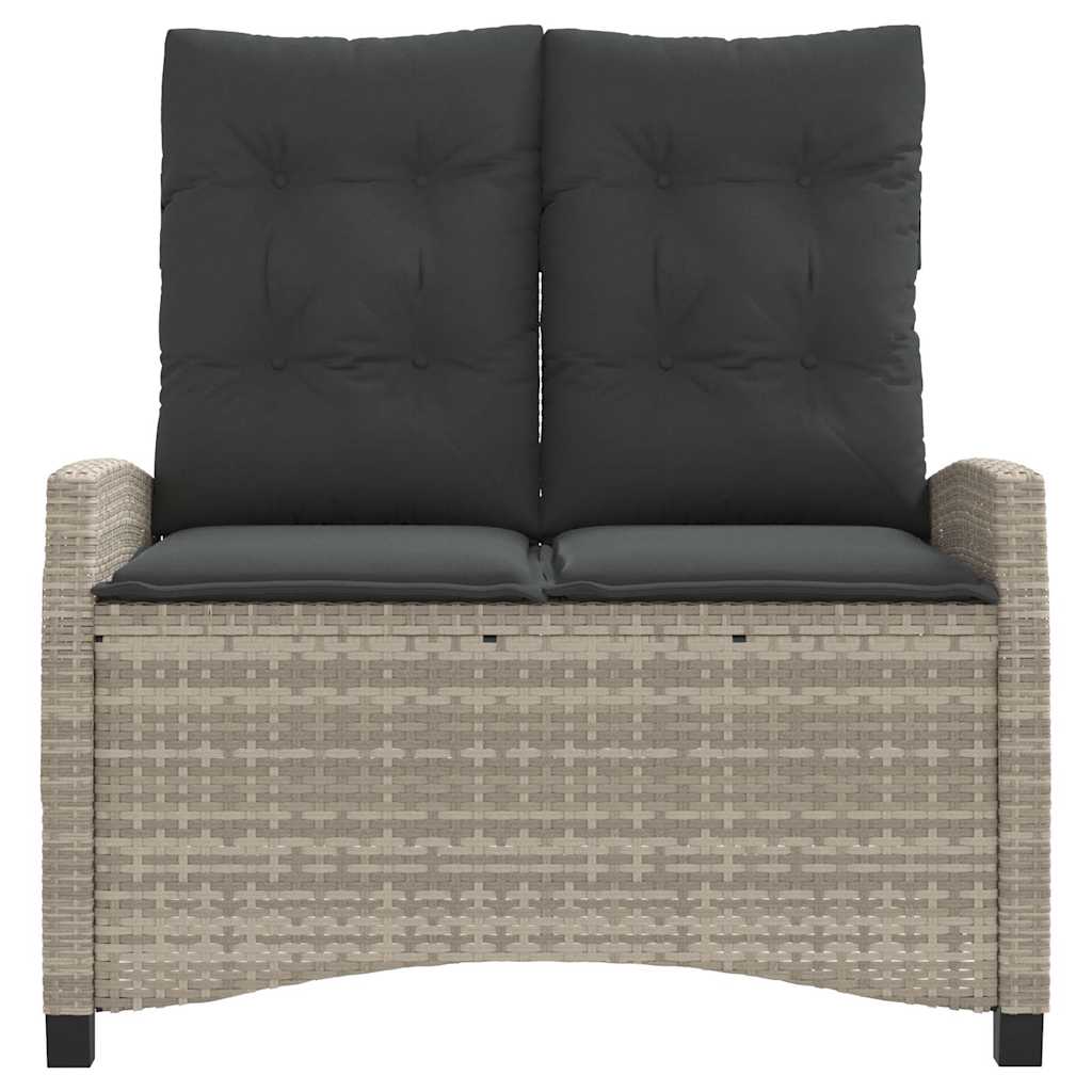 Vrtna klupa s jastucima i funkcijom ležanja poliratan - svijetlo siva, 105 x 66 x 93 cm, 1 - number 3.