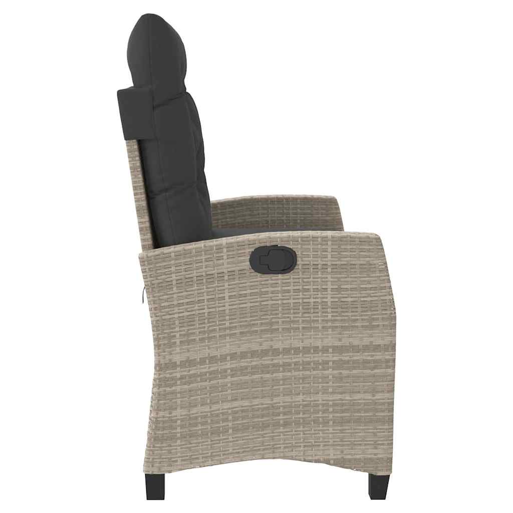 Vrtna klupa s jastucima i funkcijom ležanja poliratan - svijetlo siva, 105 x 66 x 93 cm, 1 - number 4.