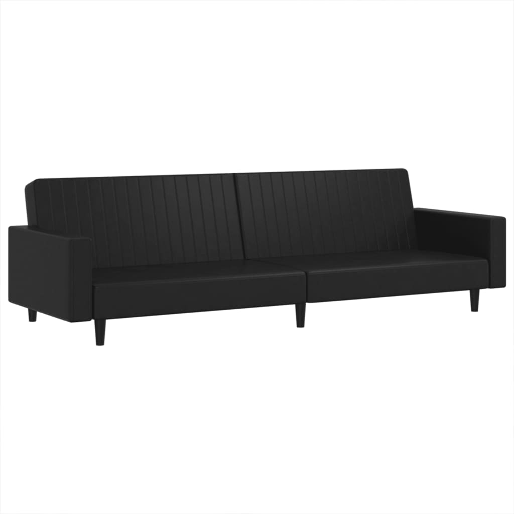 Sofa sett 2 deler kunstig skinn svart - number 4.