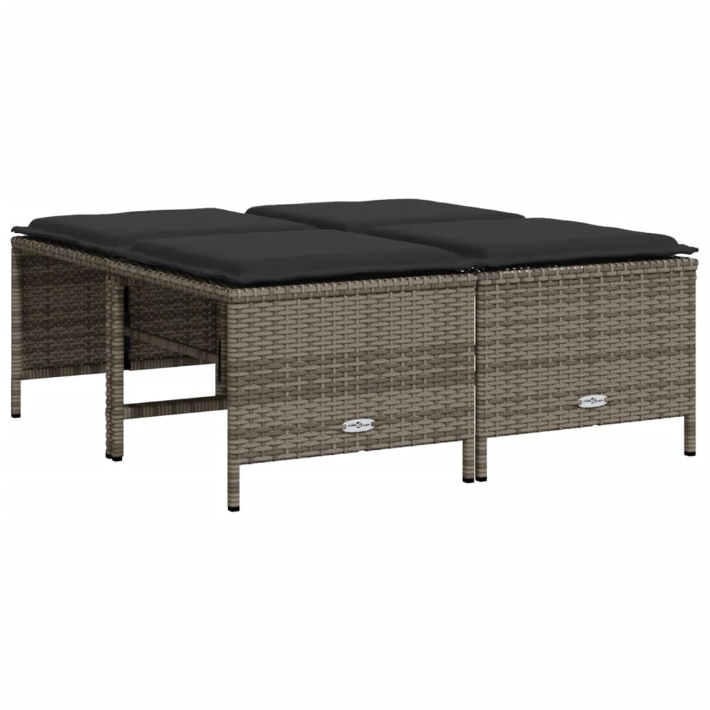 Haveskamler stk. med hynder polyrattan - grå, 1 - number 2.
