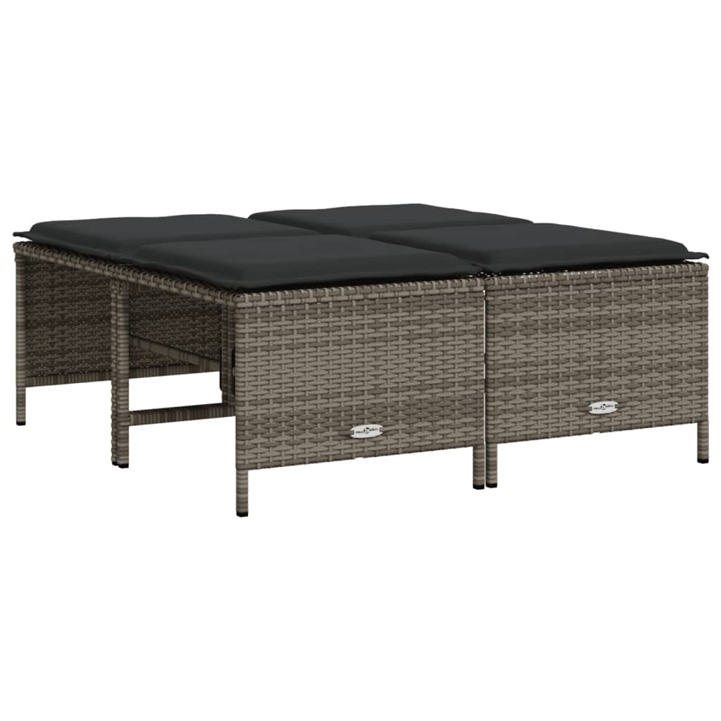 Haveskamler stk. med hynder polyrattan - grå, 1 - number 5.