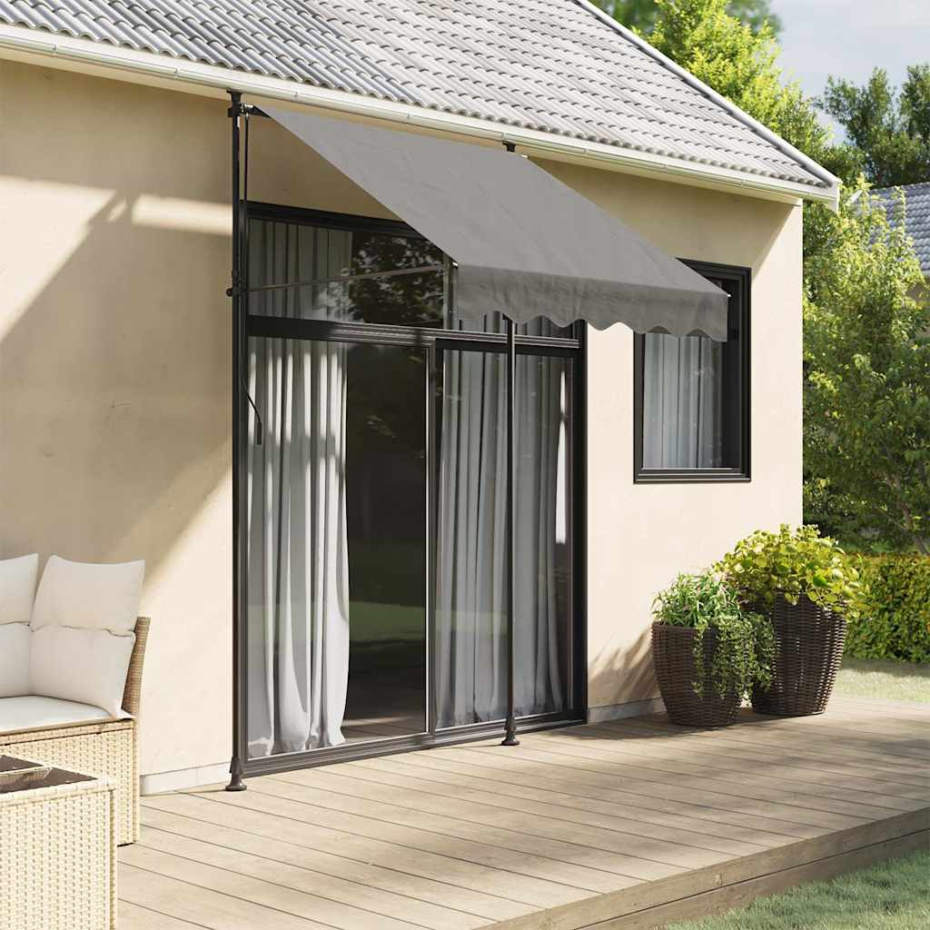 Retractable awning fabric and steel - anthracite grey, 150 x 150 cm, 1 - number 1.