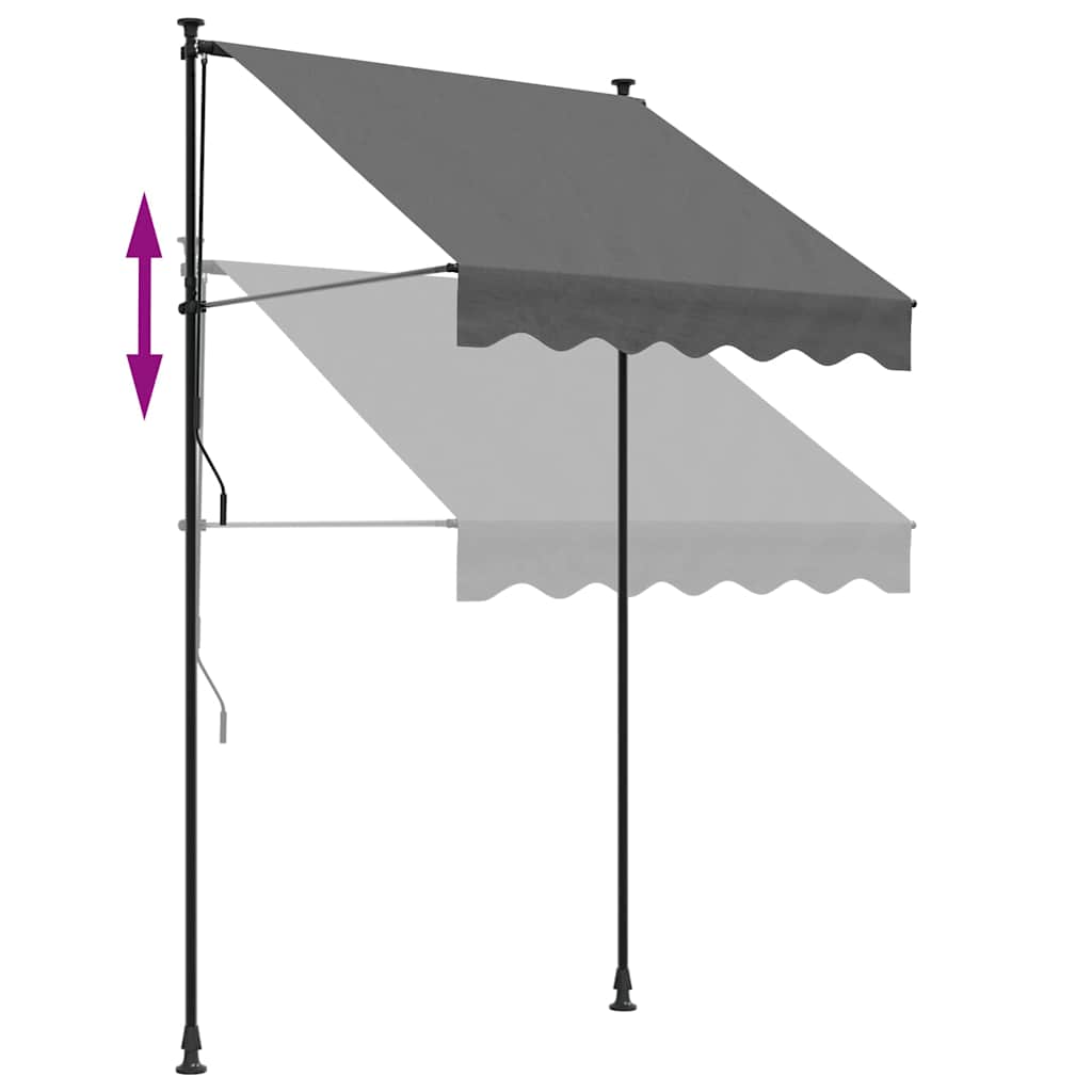 Retractable awning fabric and steel - anthracite grey, 150 x 150 cm, 1 - number 7.