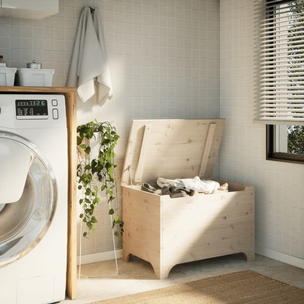 Kutija za odlaganje s poklopcem rana punog bora - prirodne boje, 80 x 49 x 54 cm, 1, s jednoličnim uzorkom - number 3.