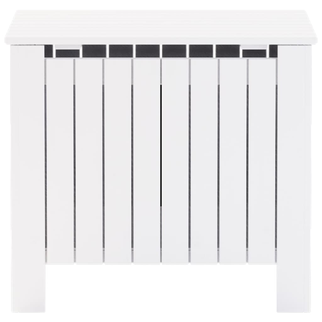 Opbevaringsboks med låg rana massivt fyrretræ - hvid, 60 x 49 x 54 cm, 1, lodrette striber - number 4.