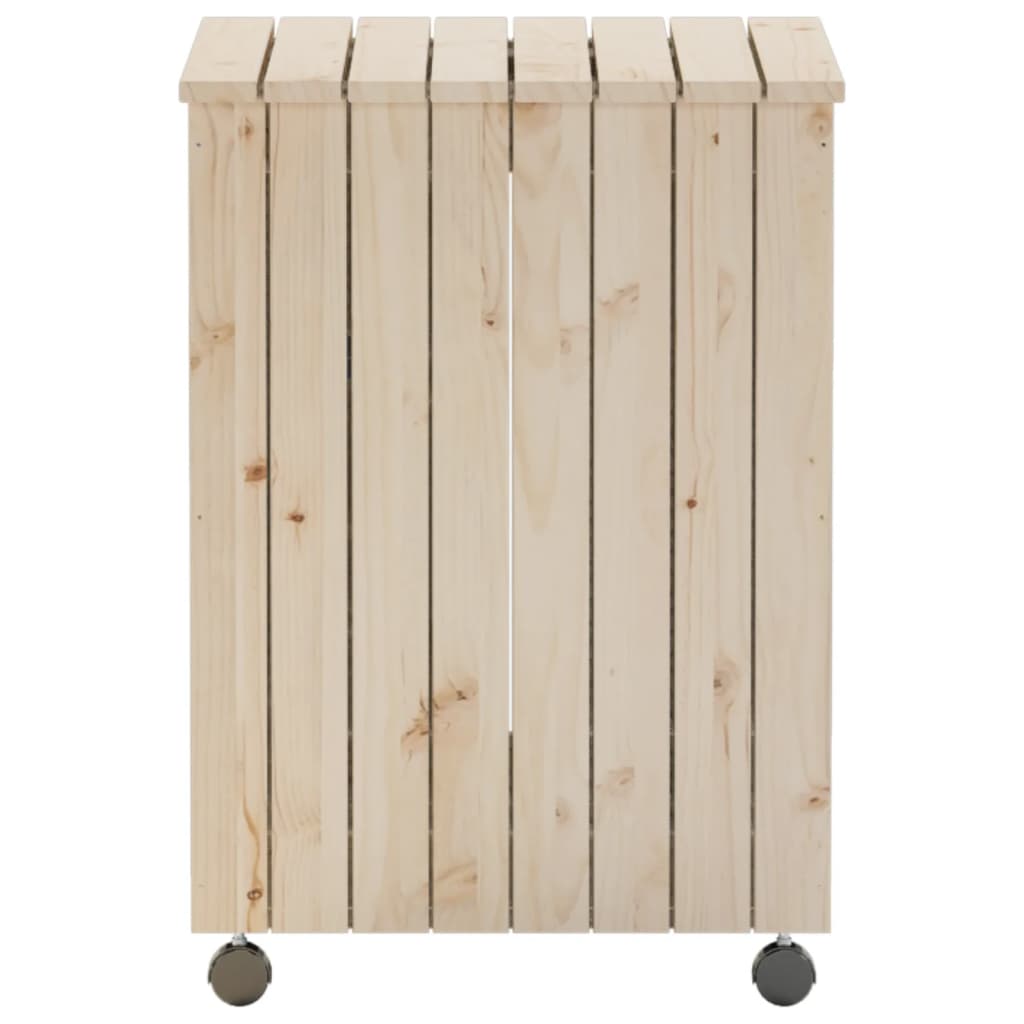 Laundry basket with wheels rana 45x45x64 cm solid pine - natural color, 1, vertical stripes - number 5.