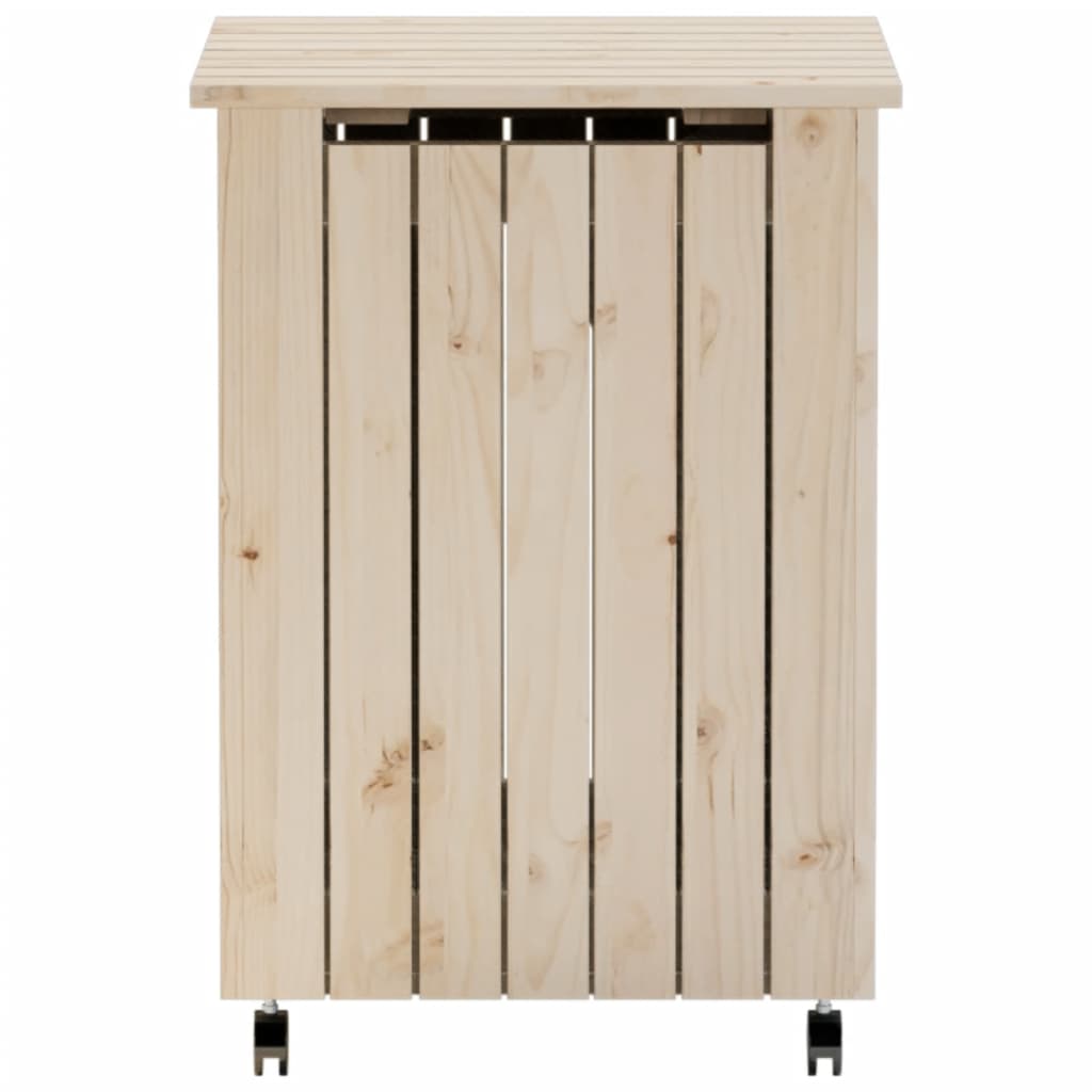 Laundry basket with wheels rana 45x45x64 cm solid pine - natural color, 1, vertical stripes - number 4.