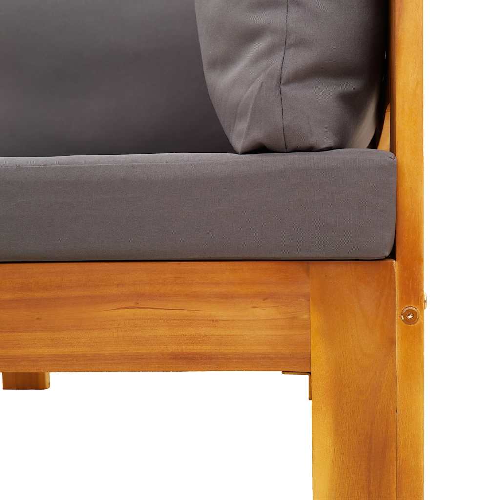 Moduł narożny do sofy ogrodowej z poduszkami solidne drzewo acacia - ciemnoszare, 1, narożna sofa - number 7.