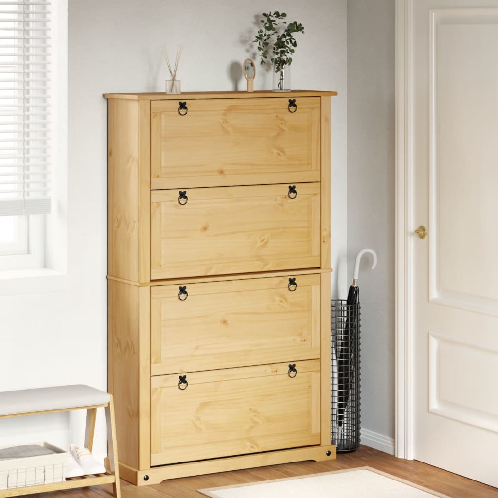 Shoe cabinet corona 99x32x163.5 cm solid pine - number 3.