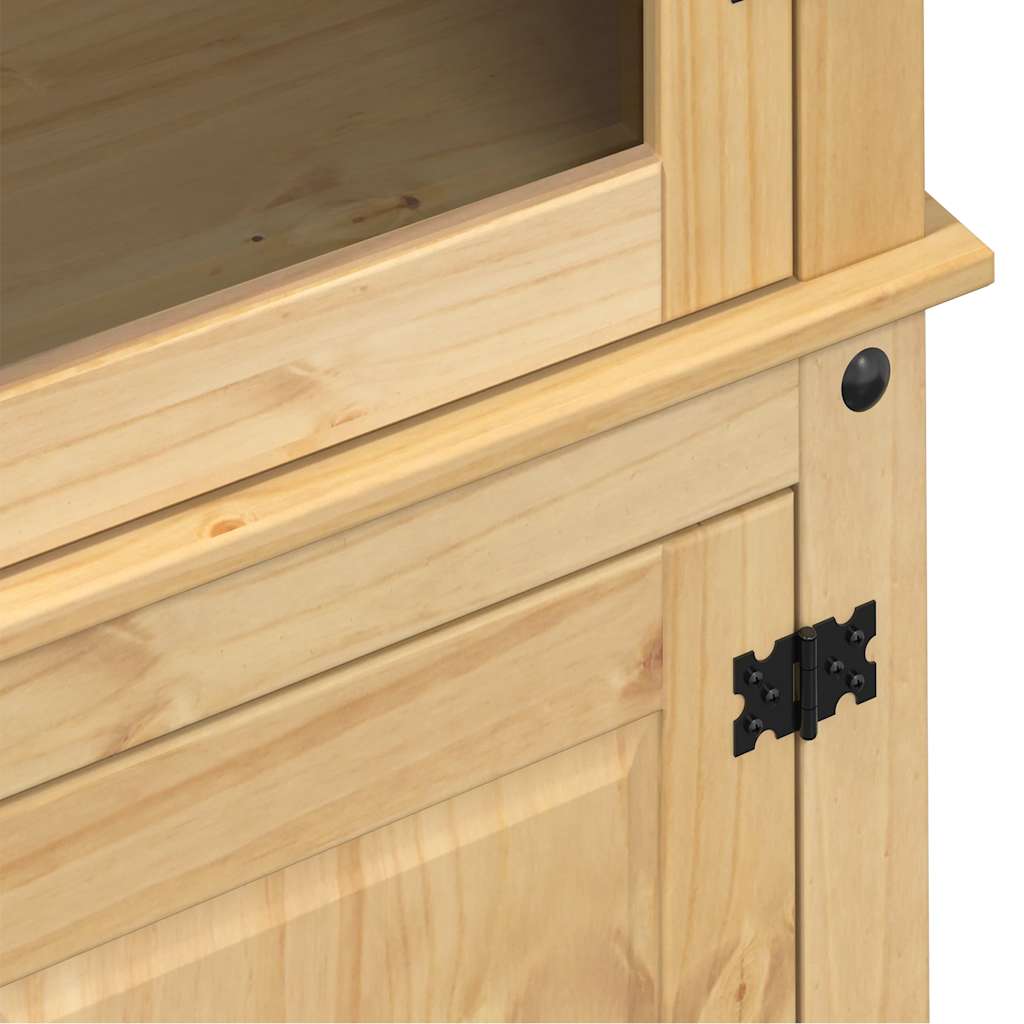 Glasskab corona 103,5x42x180 cm massivt fyrretræ - number 7.