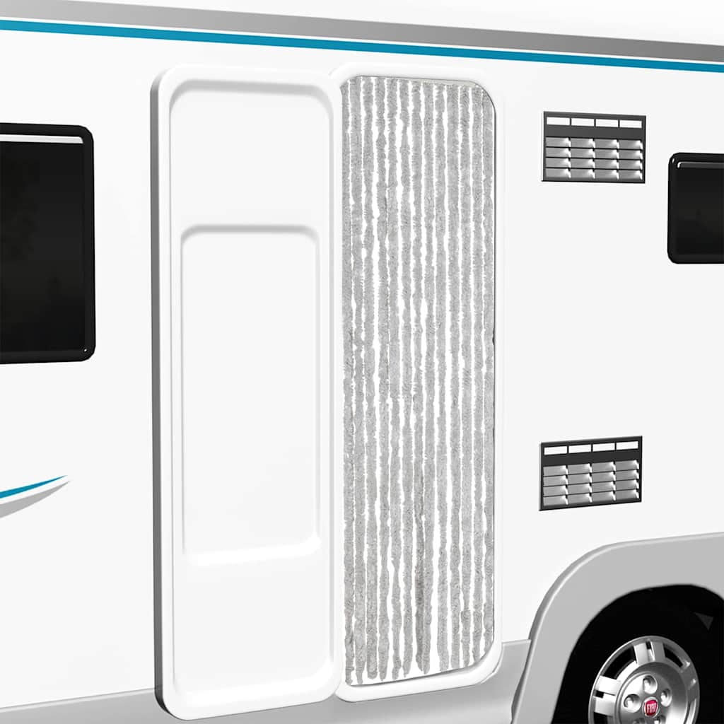 Flueforhæng chenille - grå, 56 x 185 cm - number 1.