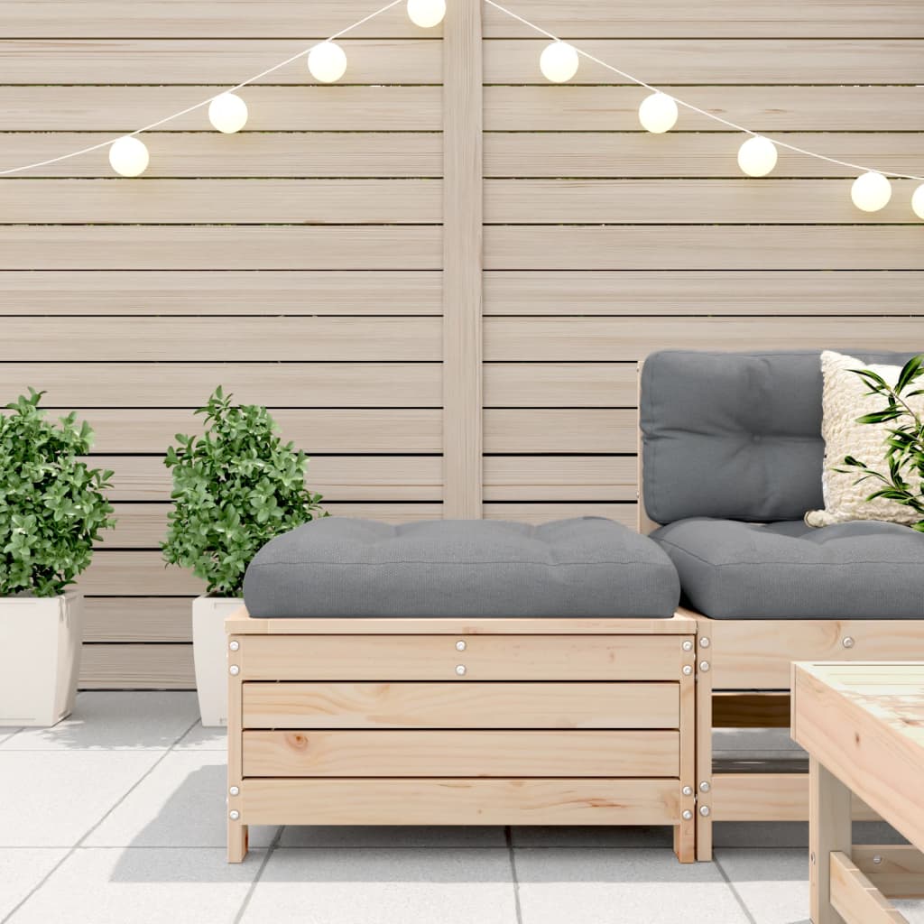 Udendørs med hynde massivt fyrretræ - ubehandlet/antracitgrå, 1, fodskammel - number 3.