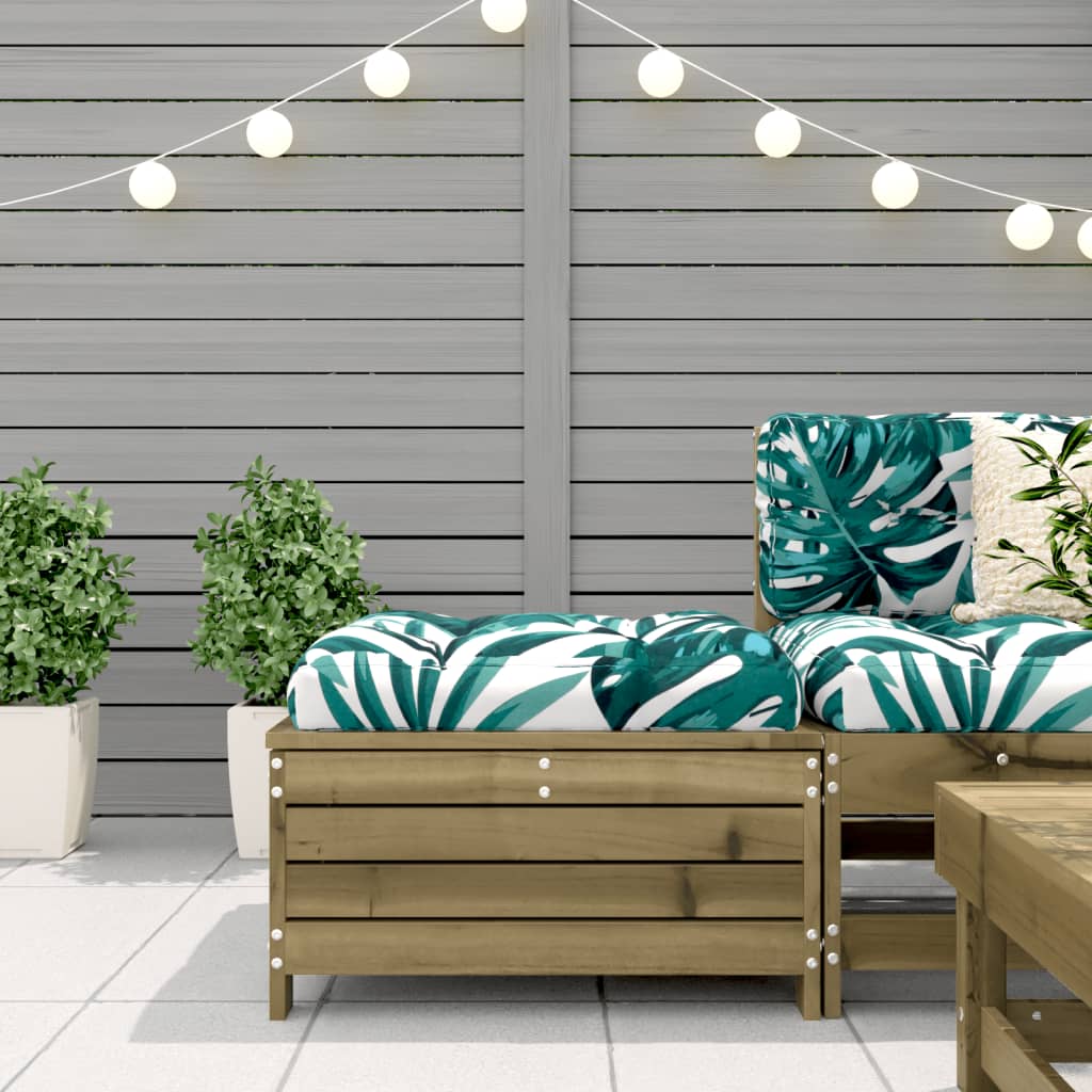 Udendørs fodskammel med hynde imprægneret fyrretræ - number 3.