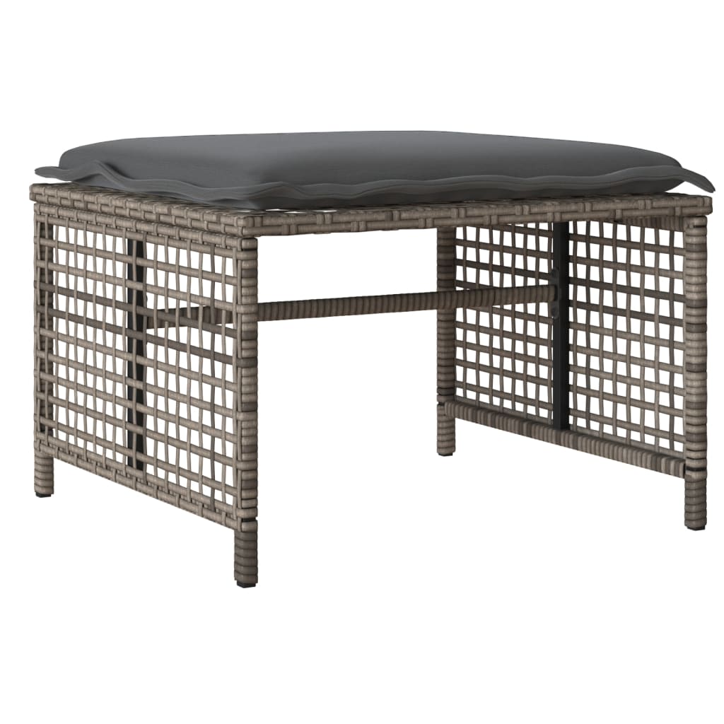 Garnitura za vrtne dijelove s jastucima poliratan i staklo - siva, 4 - number 6.