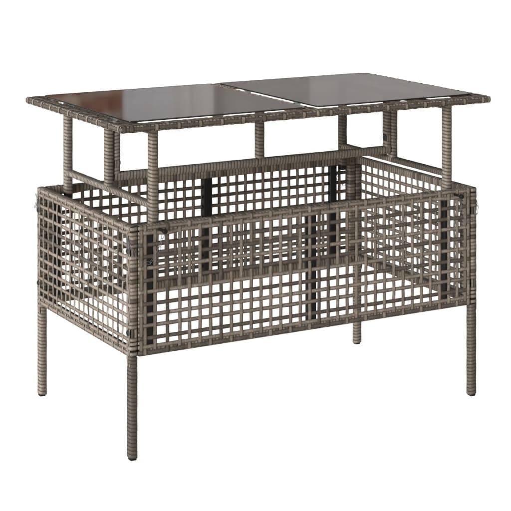 Garnitura za vrtne dijelove s jastucima poliratan i staklo - siva, 4 - number 8.