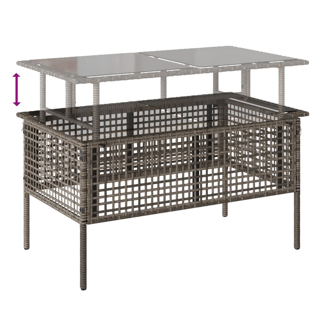 Garnitura za vrtne dijelove s jastucima poliratan i staklo - siva, 4 - number 10.