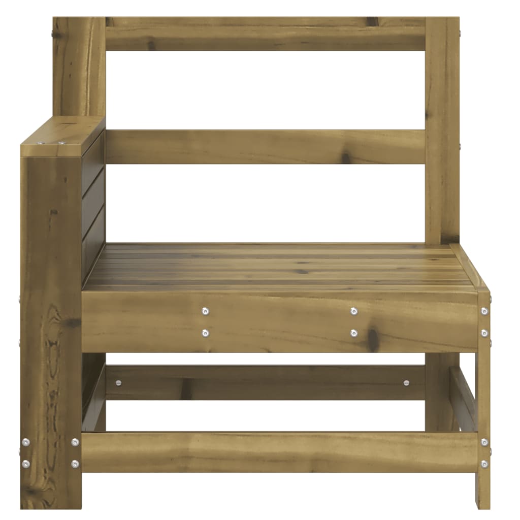 Sofamodul med armlæn og sidebord massivt imprægneret fyrretræ - number 4.