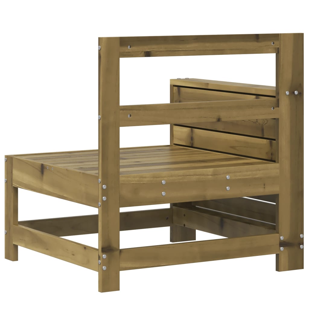 Sofamodul med armlæn og sidebord massivt imprægneret fyrretræ - number 6.