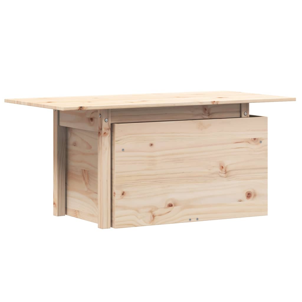 100x50x75 cm massivt fyrretræ - ubehandlet fyrretræ, 1, havebord - number 2.