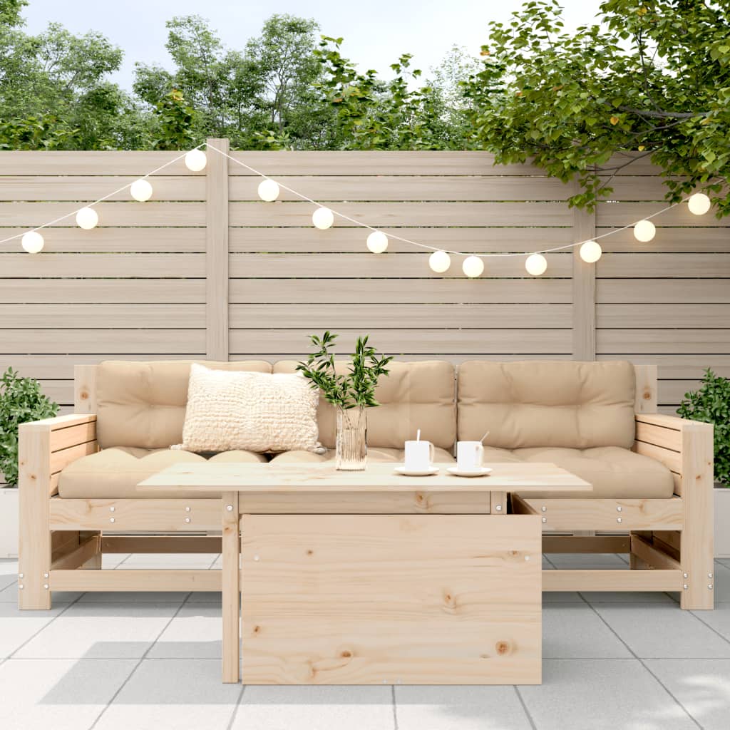 100x50x75 cm massivt fyrretræ - ubehandlet fyrretræ, 1, havebord - number 3.