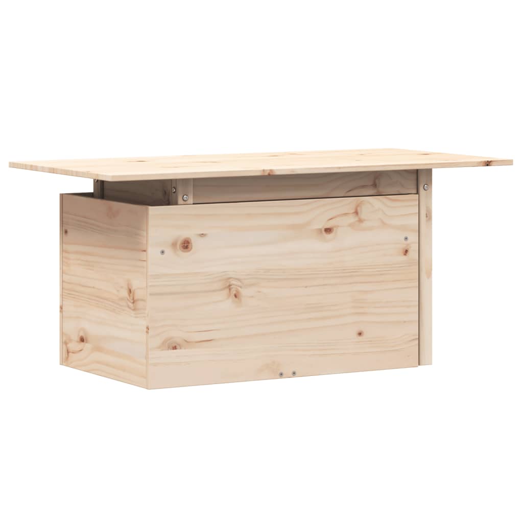 100x50x75 cm massivt fyrretræ - ubehandlet fyrretræ, 1, havebord - number 7.