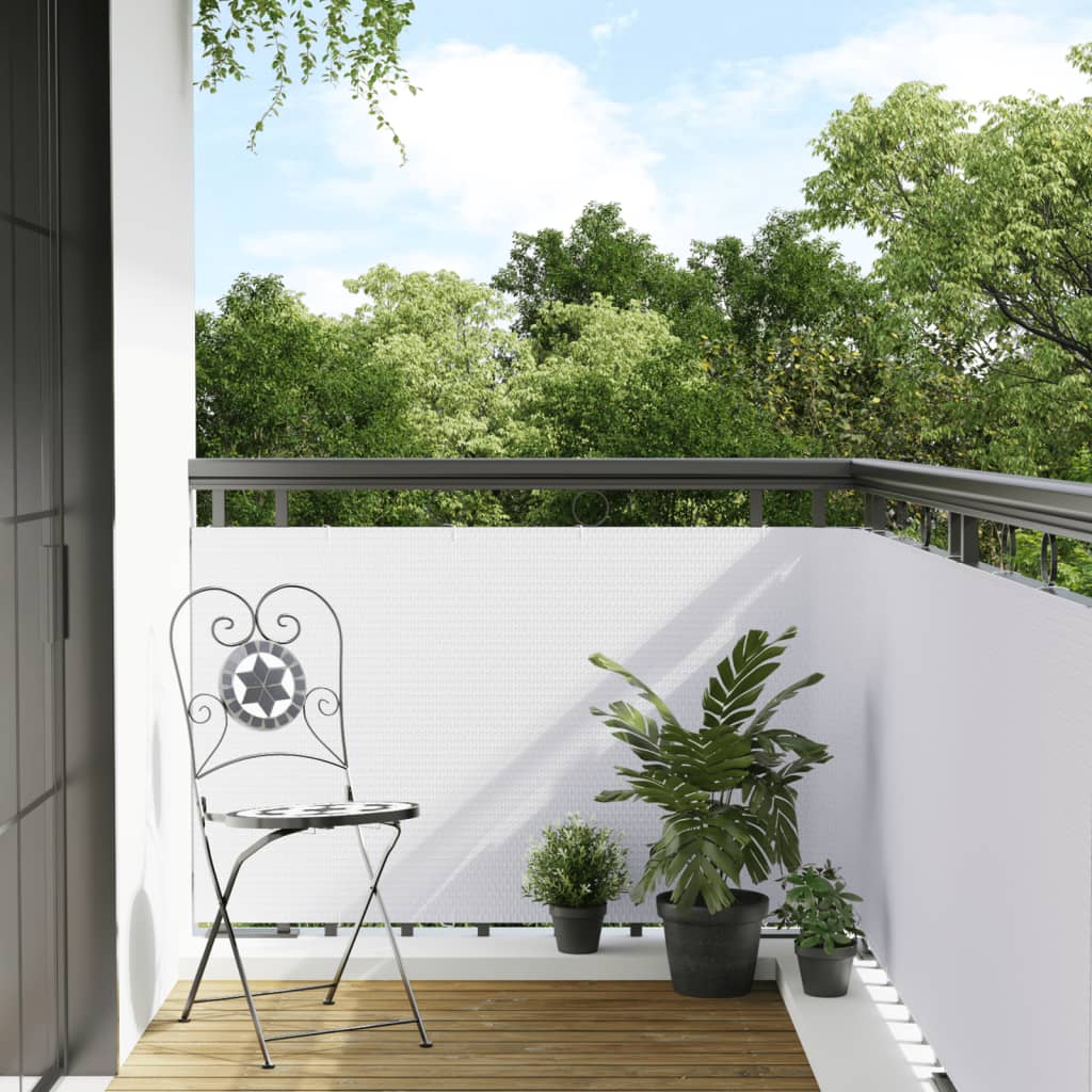 Altanafskærmning polyrattan - hvid, 400 x 80 cm, 1 - number 1.