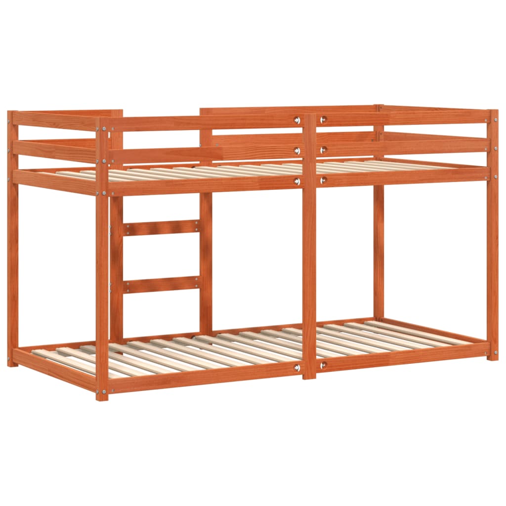 Łóżko piętrowe sosna lita wosk brąz - złoty brąz, 90 x 190 cm - number 6.