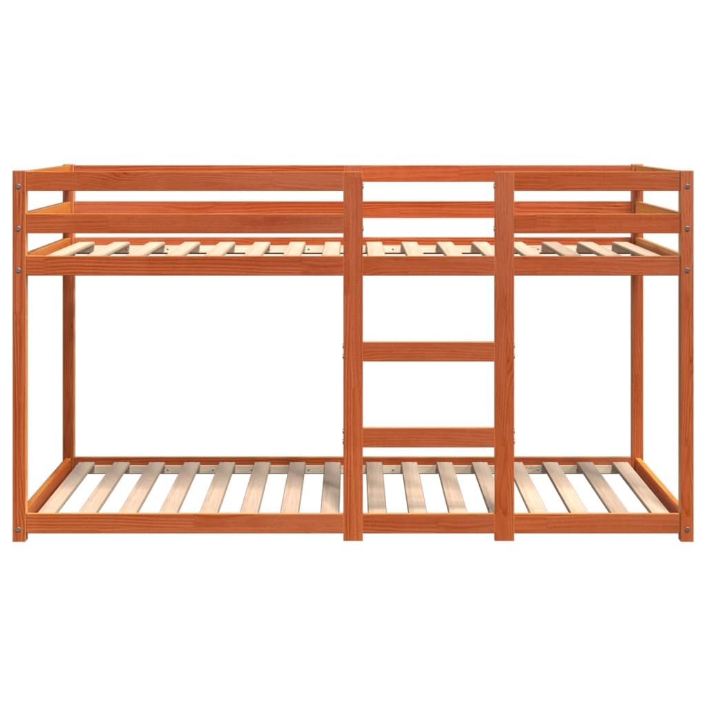 Łóżko piętrowe sosna lita wosk brąz - złoty brąz, 80 x 200 cm - number 4.