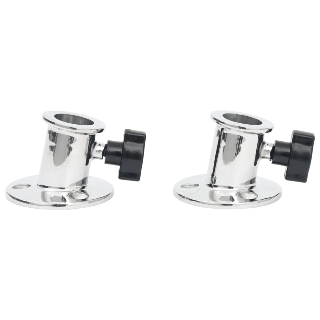 Runde bimini-baser 2 stk. til 26 cm rør rustfrit stål - number 4.