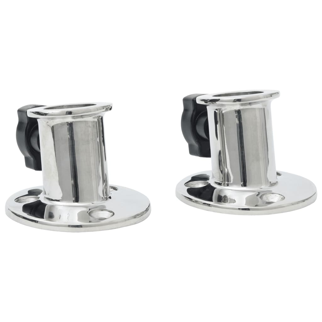 Runde bimini-baser 2 stk. til 26 cm rør rustfrit stål - number 5.