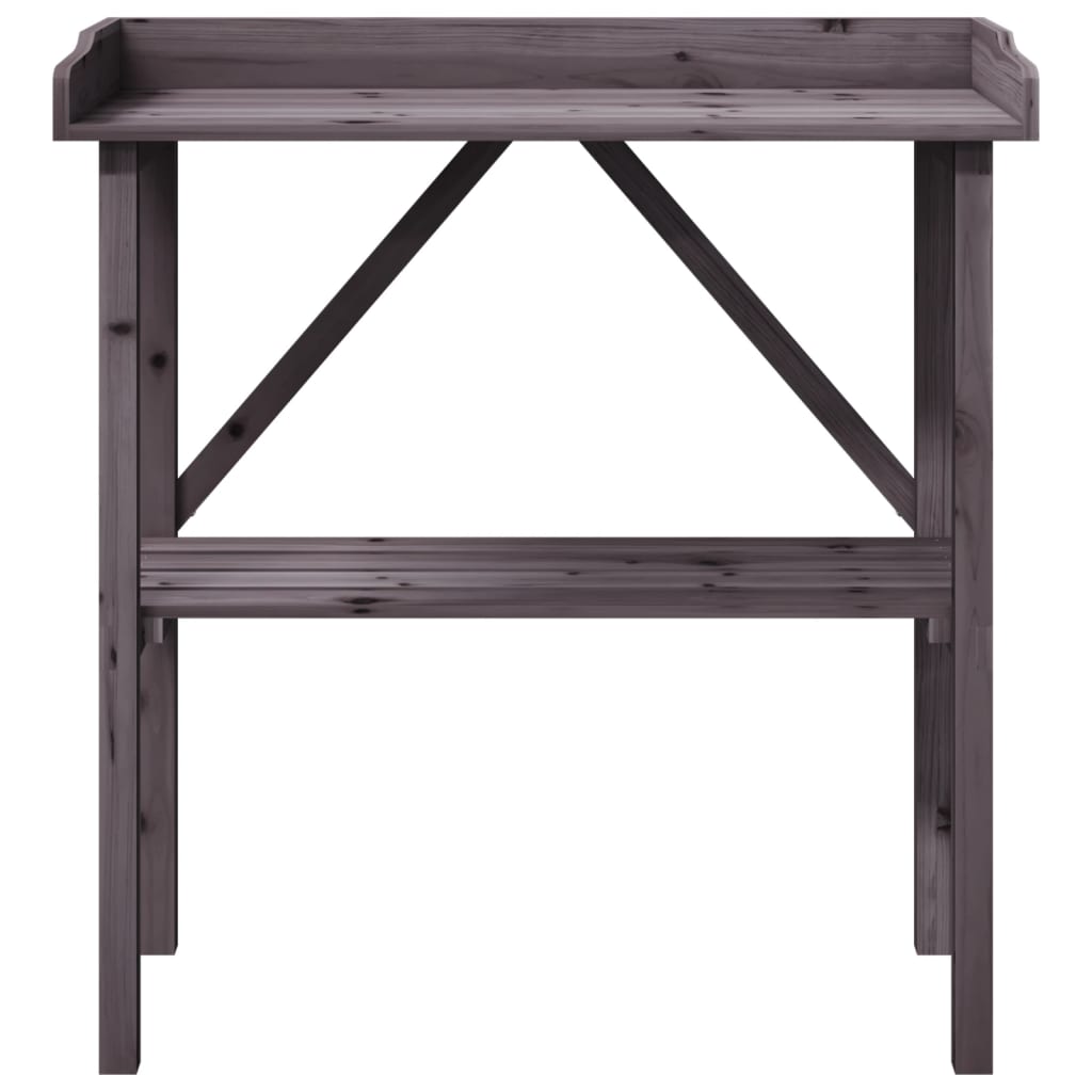 Plant table with shelf 78x38x82.5 cm solid fir tree - gray, 1 - number 4.