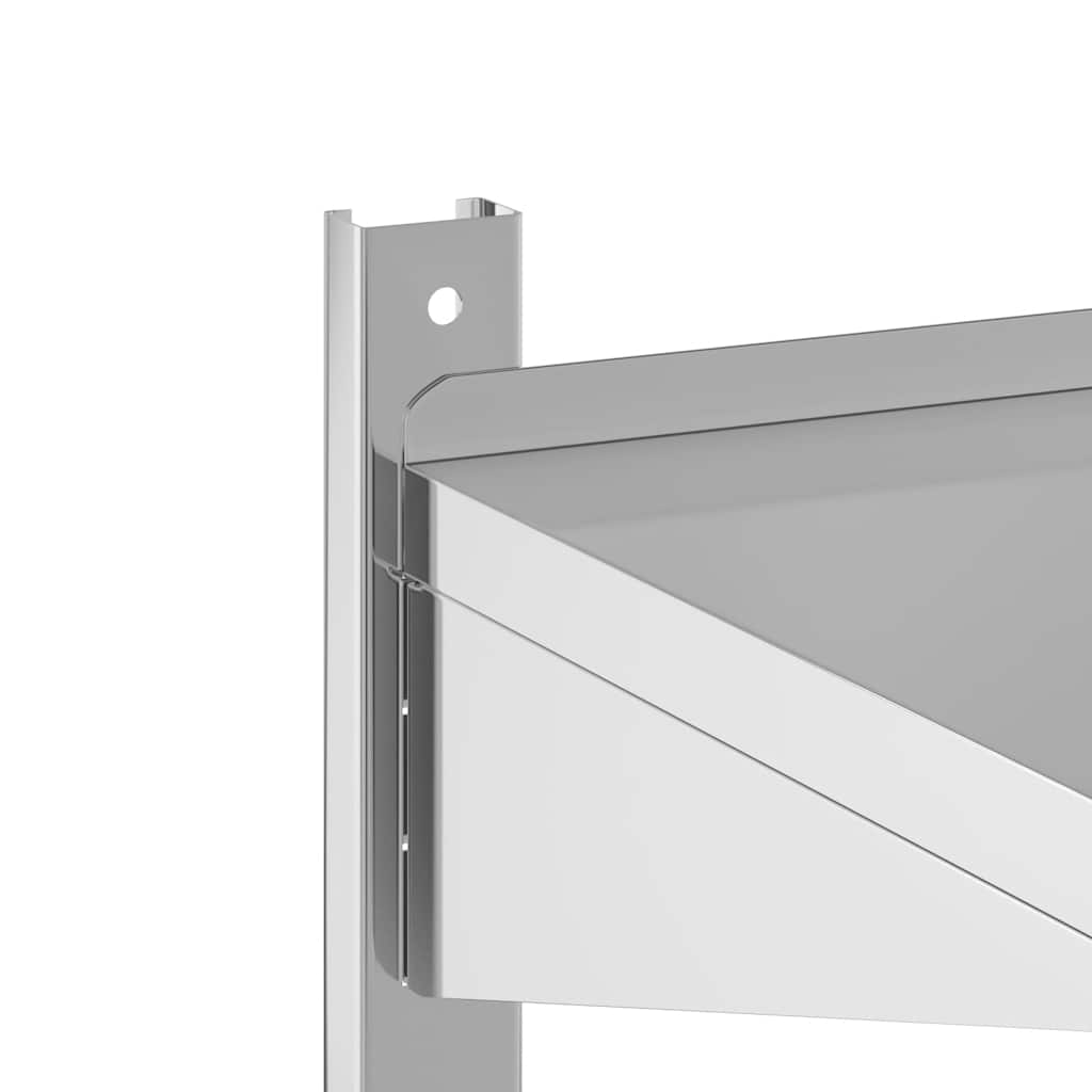 Półka ścienna 50x30x60 cm 2 poziomy stal nierdzewna srebrna - 50 x 30 x 48 cm, 1 - number 8.