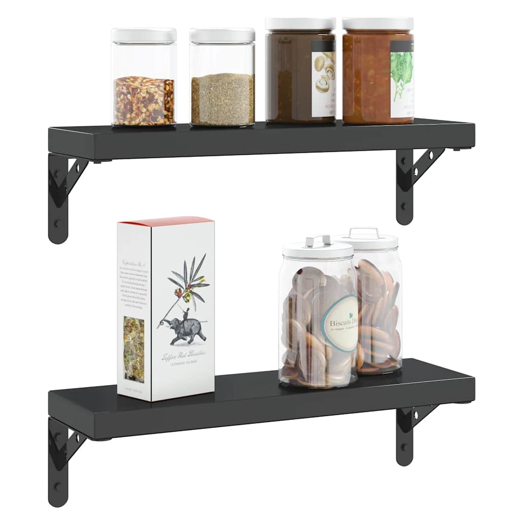 Hyllebrakett 4 stk. 15x2,5x11,5 cm rustfritt stål - svart, 15 x 2,5 x 11,5 cm, 1, x - number 5.