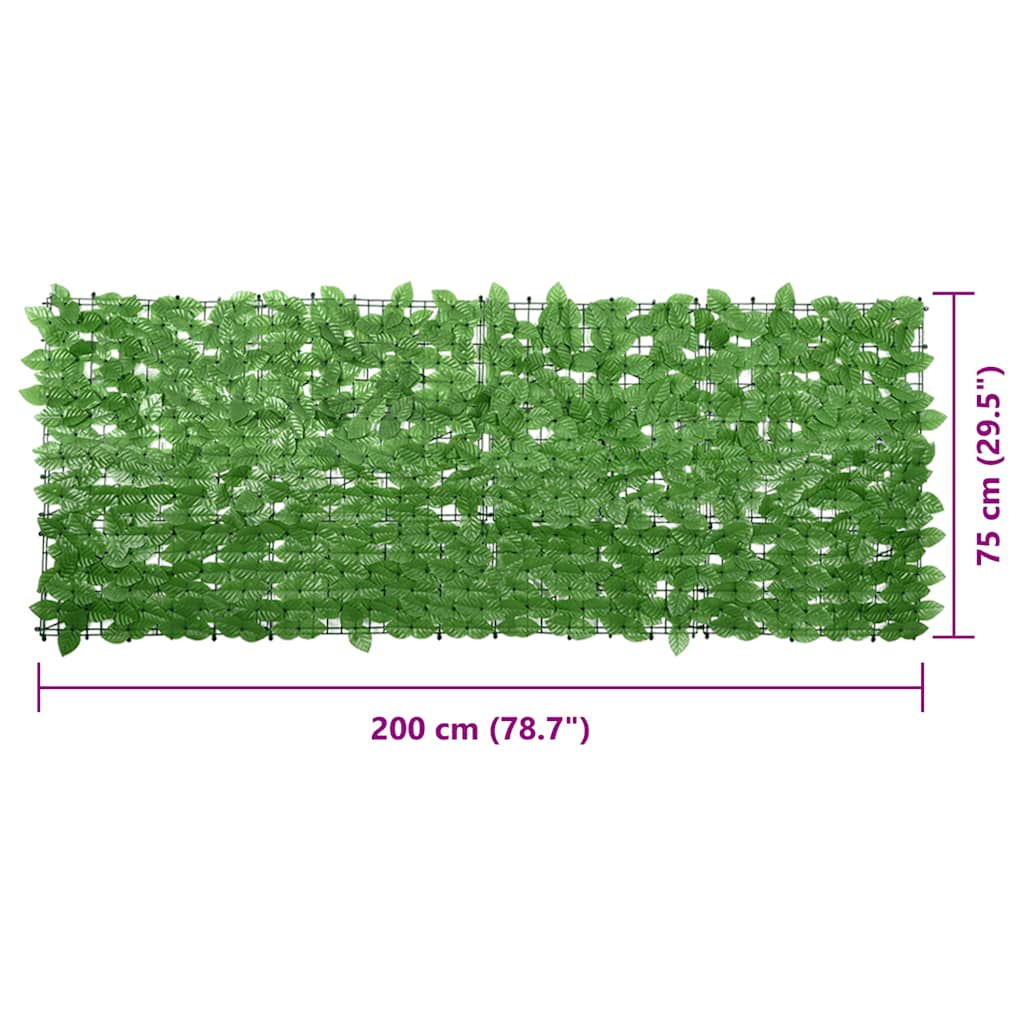 Altanafskærmning grønne blade - grøn, 200 x 75 cm, 1 - number 6.