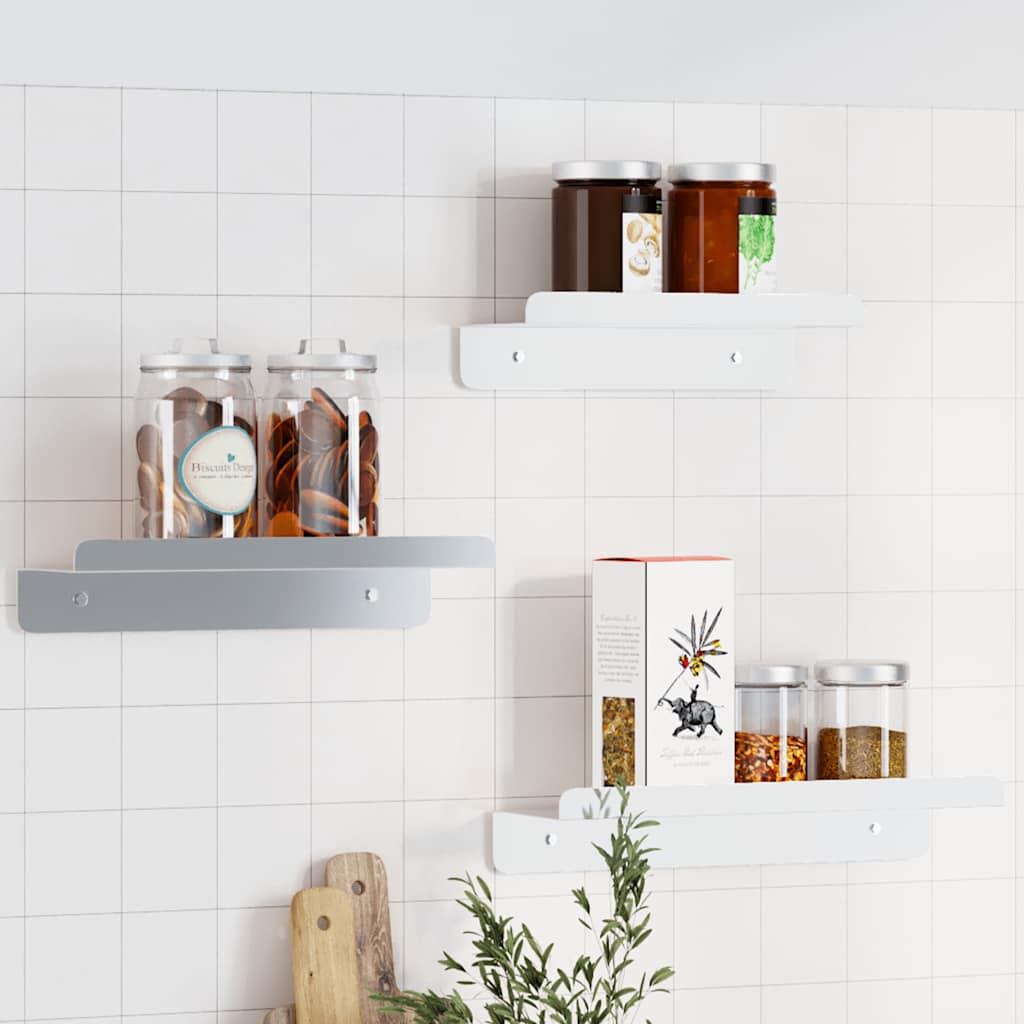 Półki ścienne 3 szt. stal nierdzewna kolor srebrny - number 1.