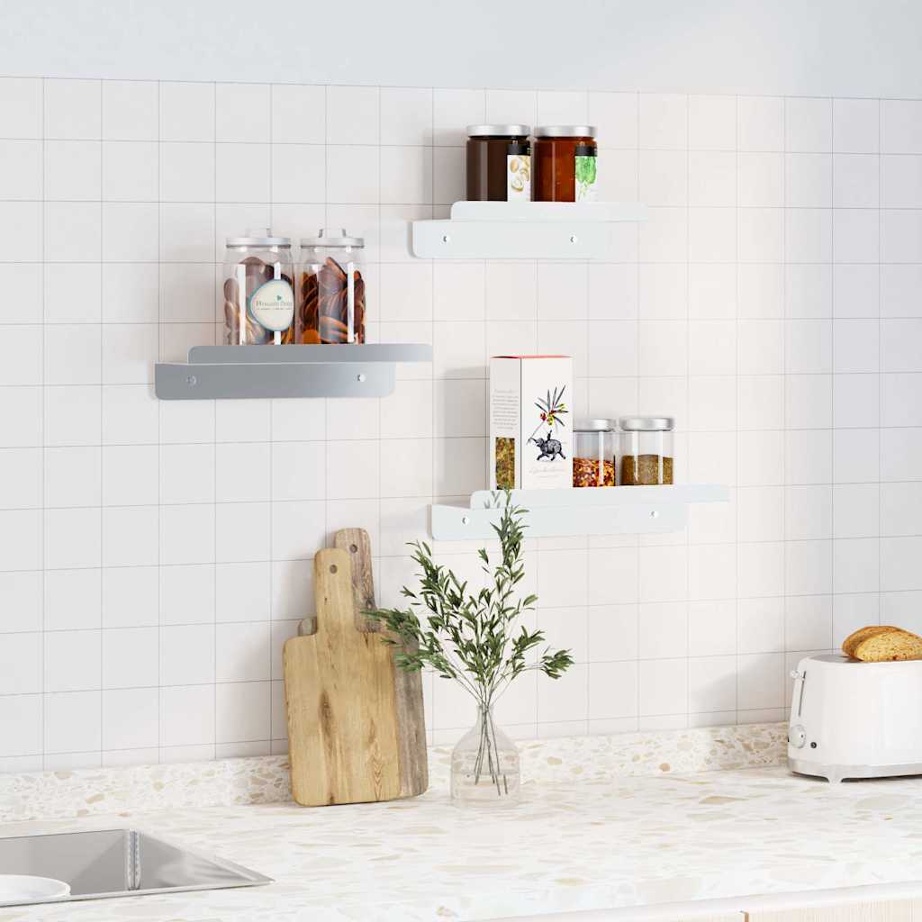 Væghylder 3 stk. rustfrit stål sølvfarvet - number 3.