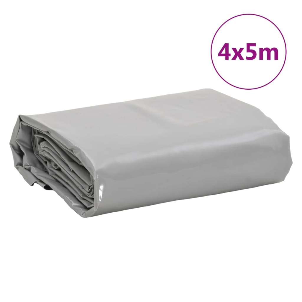 Tarpaulin 600 g/m² - grå, 4 x 5 m, 1, utan öglor - number 8.