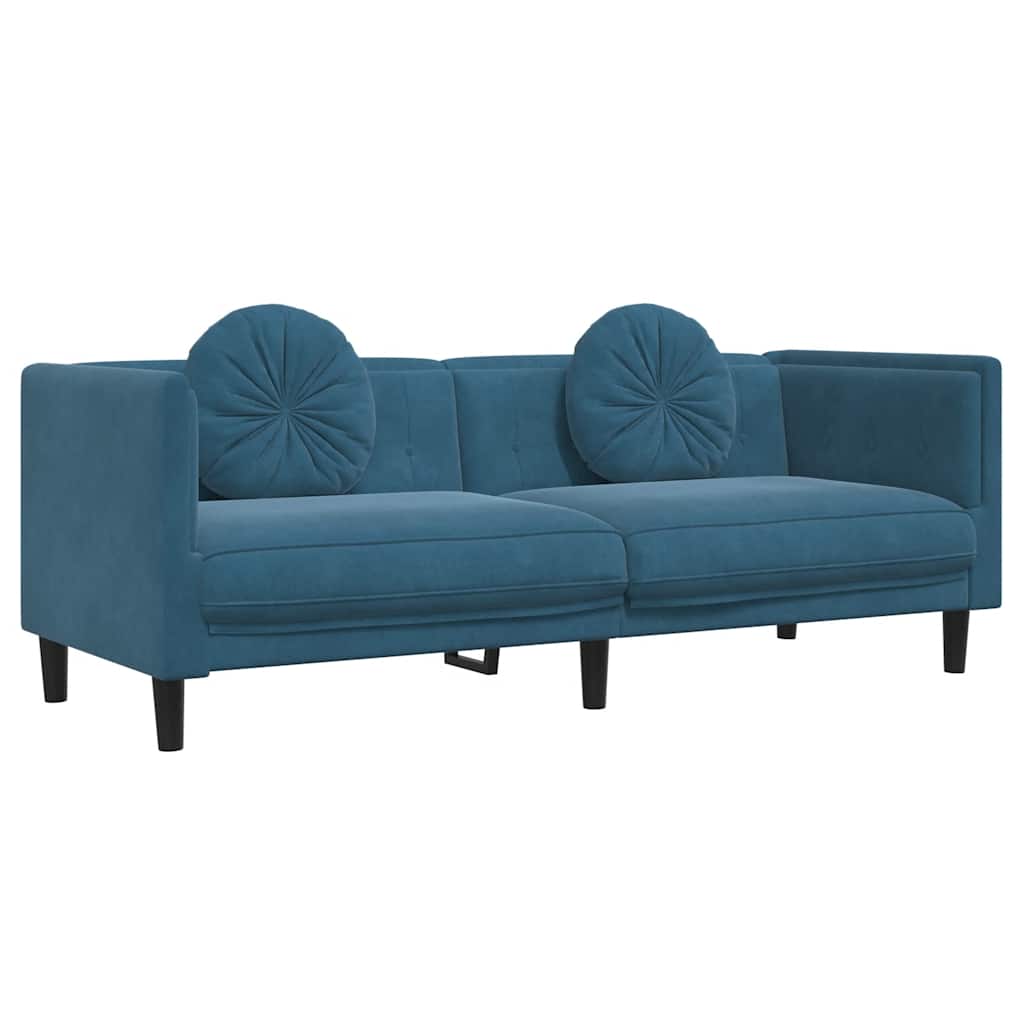 3-osobowa sofa z poduszkami velor-blue, 3-osobową - number 2.