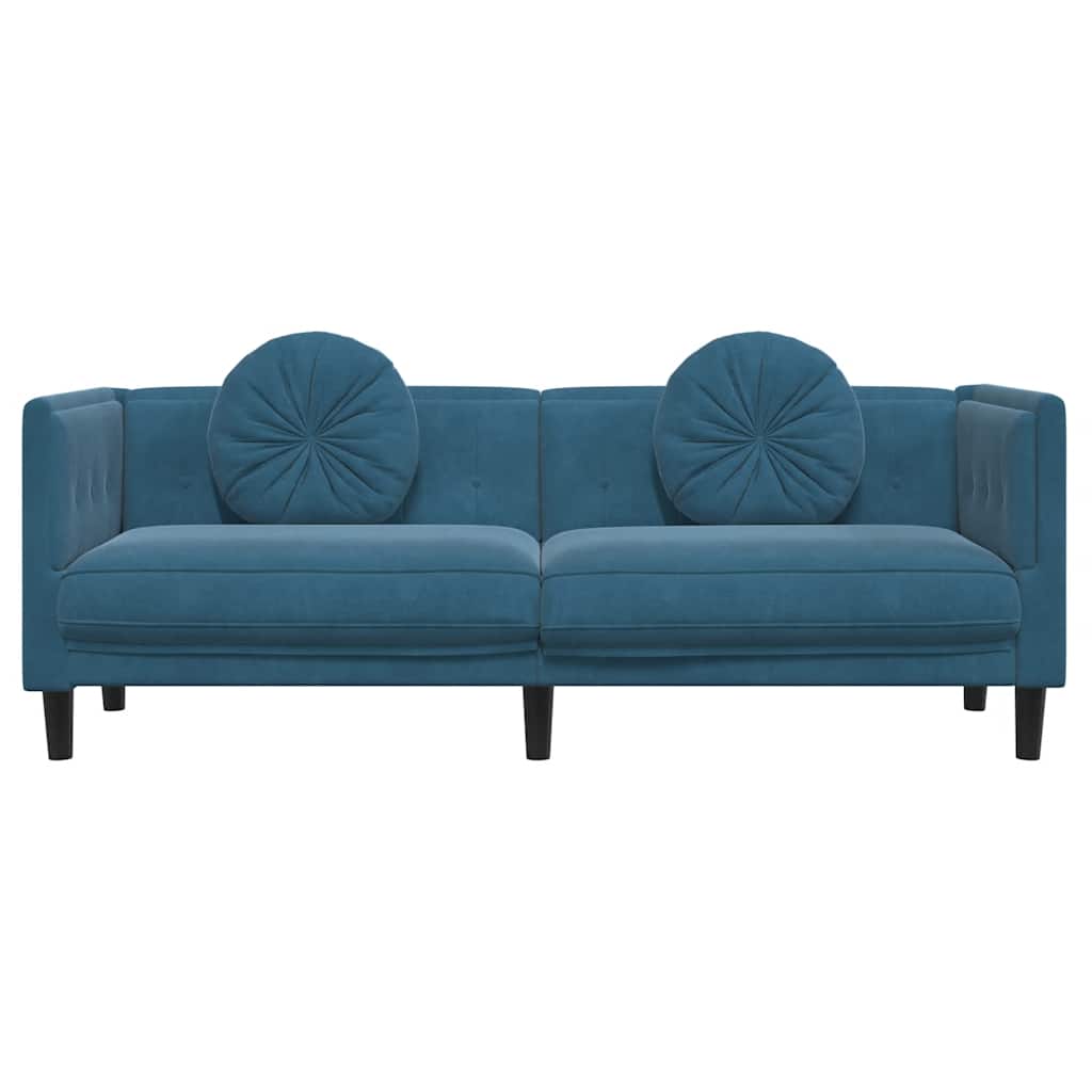 3-osobowa sofa z poduszkami velor-blue, 3-osobową - number 4.